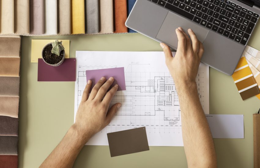 mężczyzna projektujący jadalnie - projekty jadalni